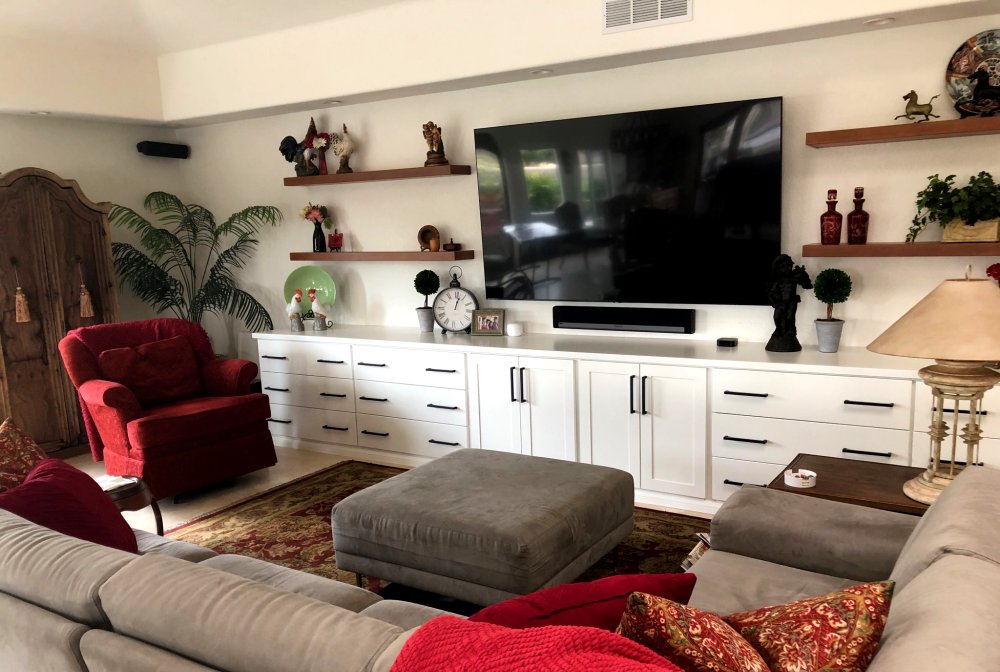 Floating wall shelves