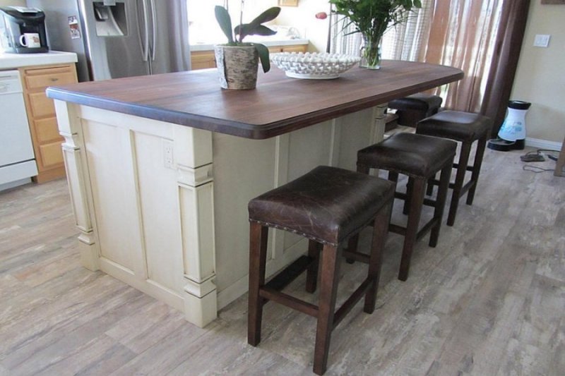 A custom made kitchen island