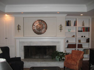 Custom Fireplace Mantel And Surround Custom Bookcases Integrated With Pre Existing Fireplace Mantel